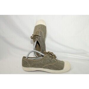 Bensimon Tennis Lacet Canvas Low Top Sneakers Khaki Color Size 6.5 Casual